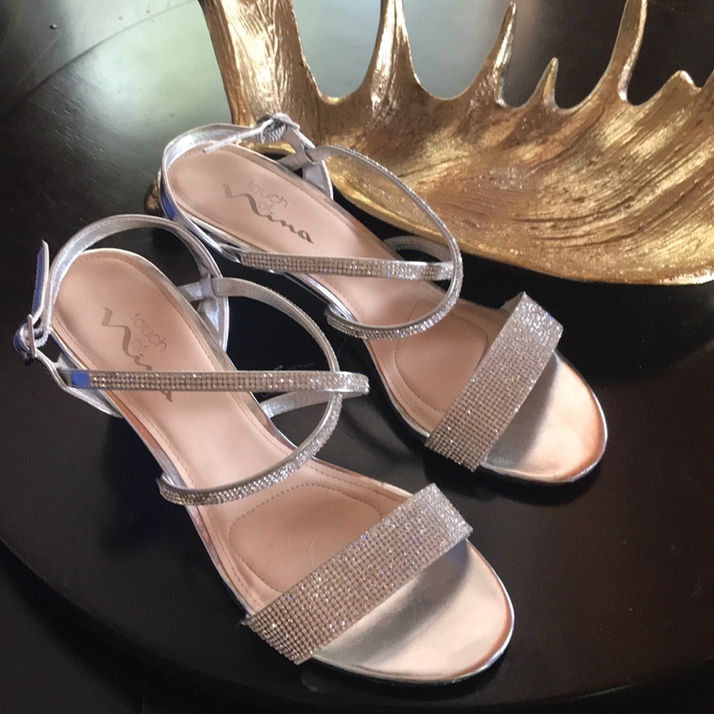 Silver heels. Wore twice. Must sell TODAY!